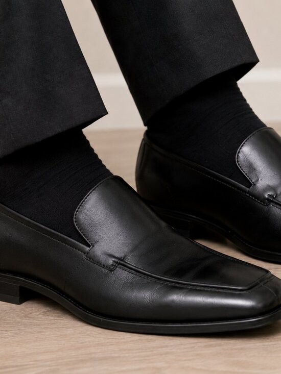 Salvatore Ferragamo Studio Black Leather Loafers Dress Shoes Men’s 10.5 D Italy